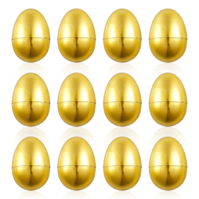 12pcs Golden Easter Eggs Fillable Easter Eggs Plastic Easter Eggs Empty Easter Egg Hunt Games Party Favor Fillers Basket Stuffers Crafts for Easter Party Company Activities