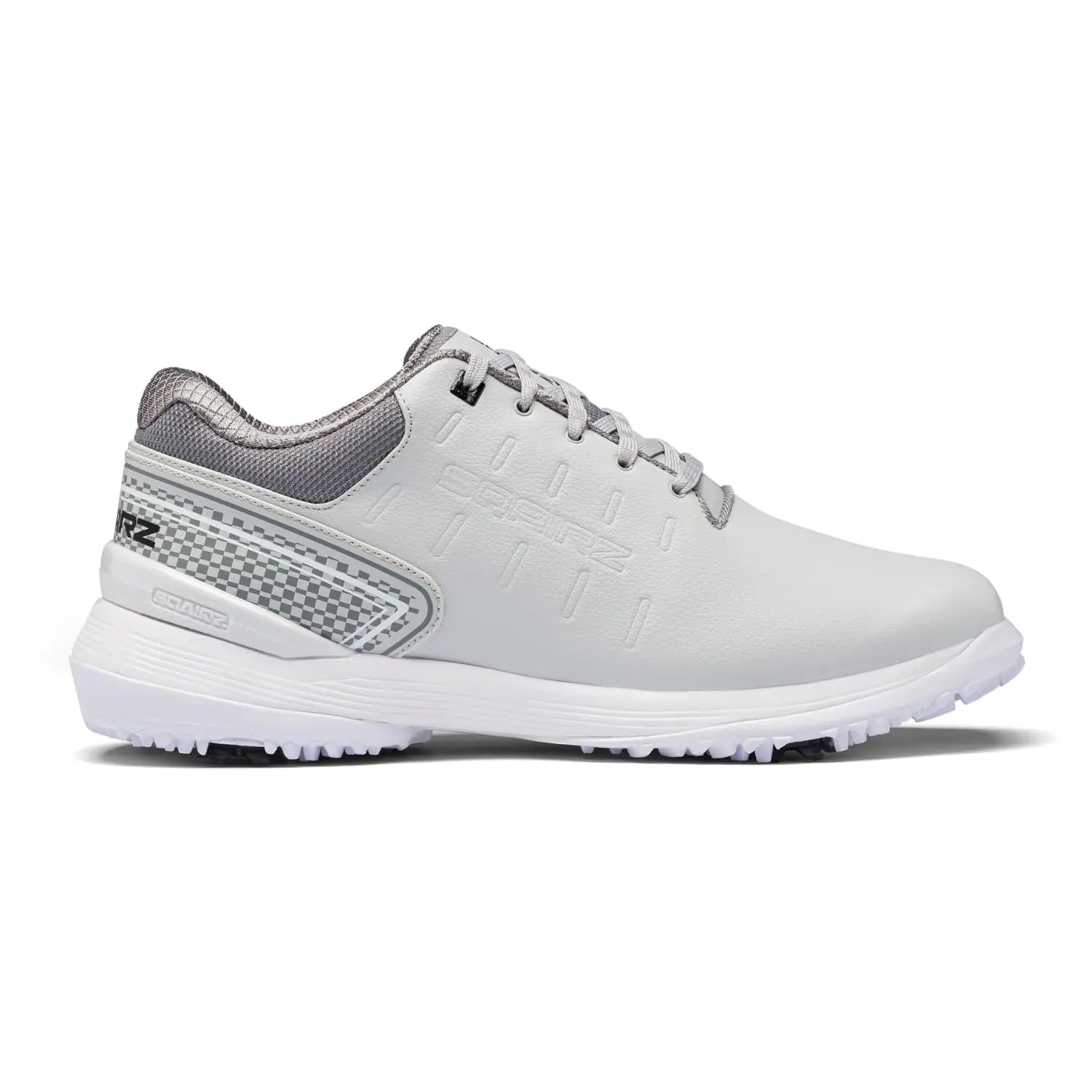 SQAIRZ Speed ProS2 Mens Athletic Golf Shoes Golf Shoes Designed for Balance & Performance Replaceable Spikes Waterproof Golf Shoes Men with Spikes Mens Golf Shoes Golf Footwear Gray/White 10