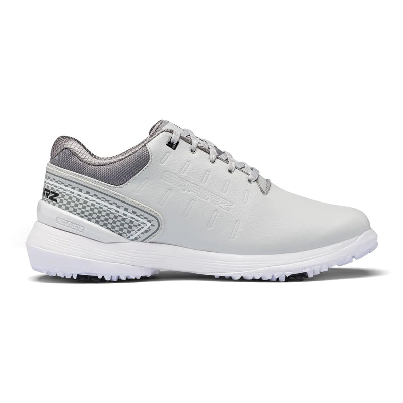 SQAIRZ Speed ProS2 Mens Athletic Golf Shoes Golf Shoes Designed for Balance & Performance Replaceable Spikes Waterproof Golf Shoes Men with Spikes Mens Golf Shoes Golf Footwear Gray/White 10