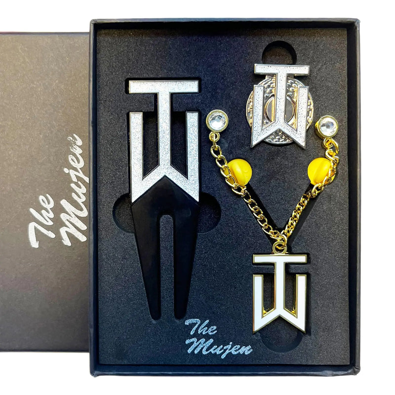 The Mujen Golf Ball Marker Golf Alignment Ball Marker for Putting Golf Divot Tool Golf Training Aid Golf Accessories with Hat Clip Cleaner Club Holder Golf Gift (TW01)