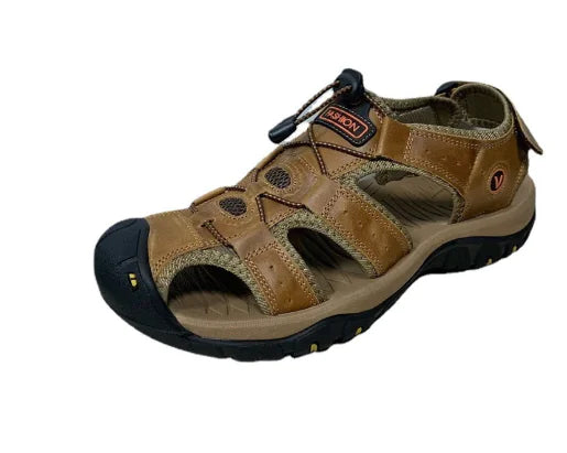 Plus Size Men's Leather Sports Sandals for Outdoors