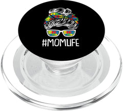 Mom-Life Mothers-Day Autism Awareness Mama Mommy Momma PopSockets MagSafe PopGrip for iPhone