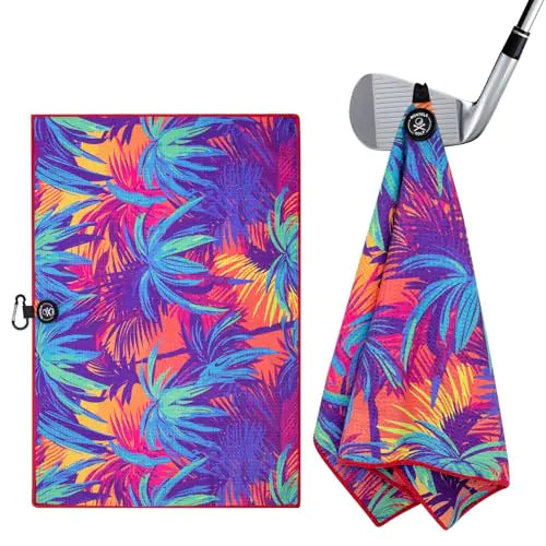 montela golf Towel Magnetic Golf Towel for Golf Bags with Clip for Men & Women，Microfiber Fabric Waffle Pattern Golf Towels for Strong Hold to Golf Carts or Clubs (Colorful)
