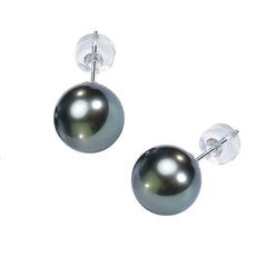 NONNYL Gifts for Wife Anniversary Pearl Stud Earrings for Women- Genuine Handpicked Nature Tahitian Black Pearls Earring- Birthday Christmas Mothers Day Valentines Day Jewelry Gifts