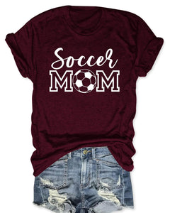 ZUNQKG Womens Soccer Mom Tshirt Short Sleeve Crewneck Casual Pullover Loose Soccer Graphic Mothers Day Tops L