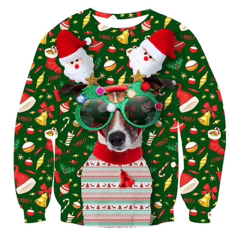 Dog Christmas Sweater Xmas Dog Sweatshirts For Women French Bulldog Christmas Sweater Plus Size Dog Christmas Sweater X-Large