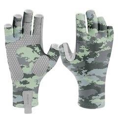 Riverruns UPF 50+ Fingerless Fishing Gloves Fishing Sun Gloves Fishing Gloves Men and Women Fishing Boating Kayaking Hiking Running Cycling and Driving