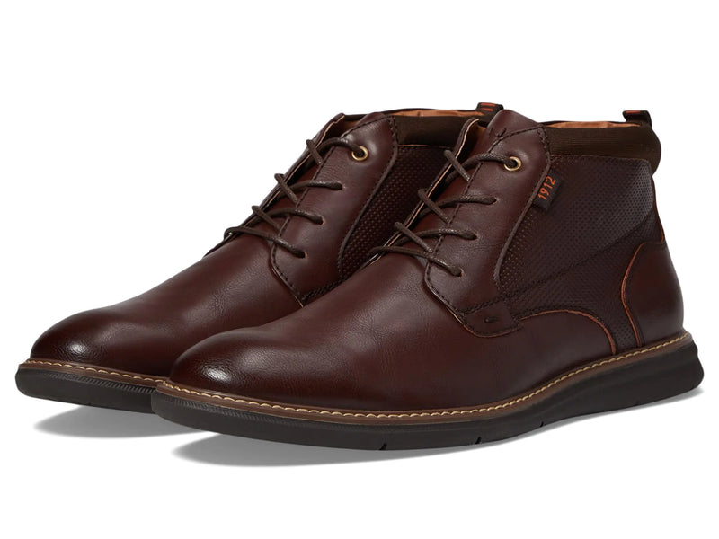 Nunn Bush Mens Chase Plain Toe Chukka Contemporary Fashion Boot Ankle Brandy 10