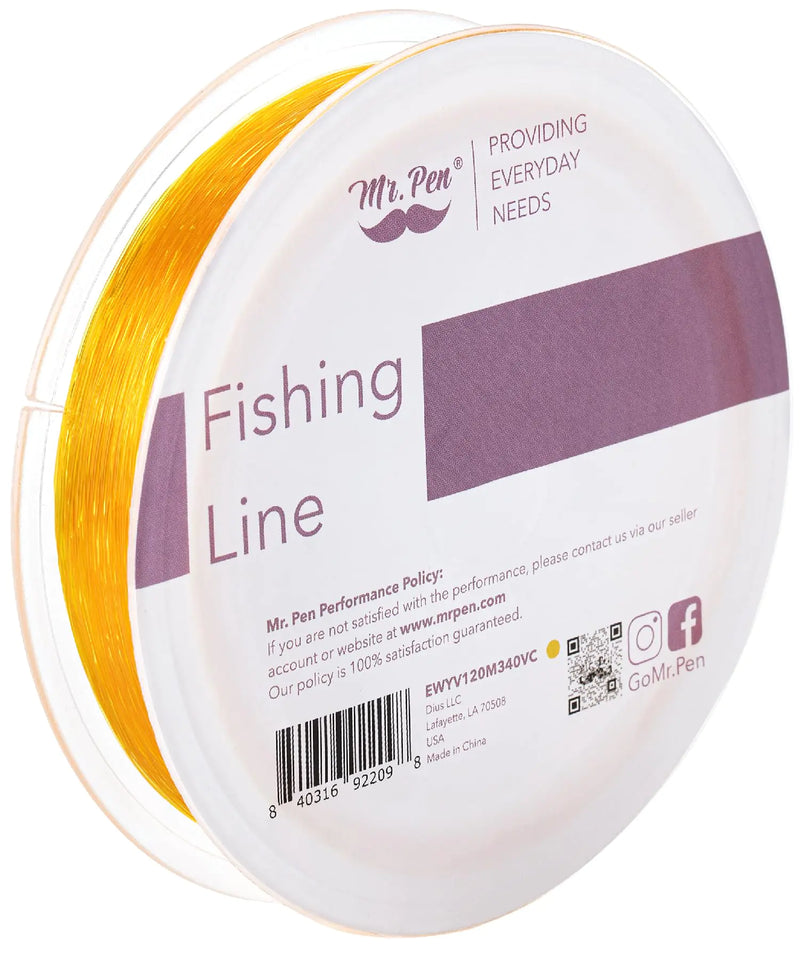 Mr. Pen- Fishing Line 218 Yard Yellow Nylon String Clear Fishing Wire Fishing Line Clear String for Hanging Clear Fishing Line for Hanging Decorations Fishing String Clear Hanging Wire