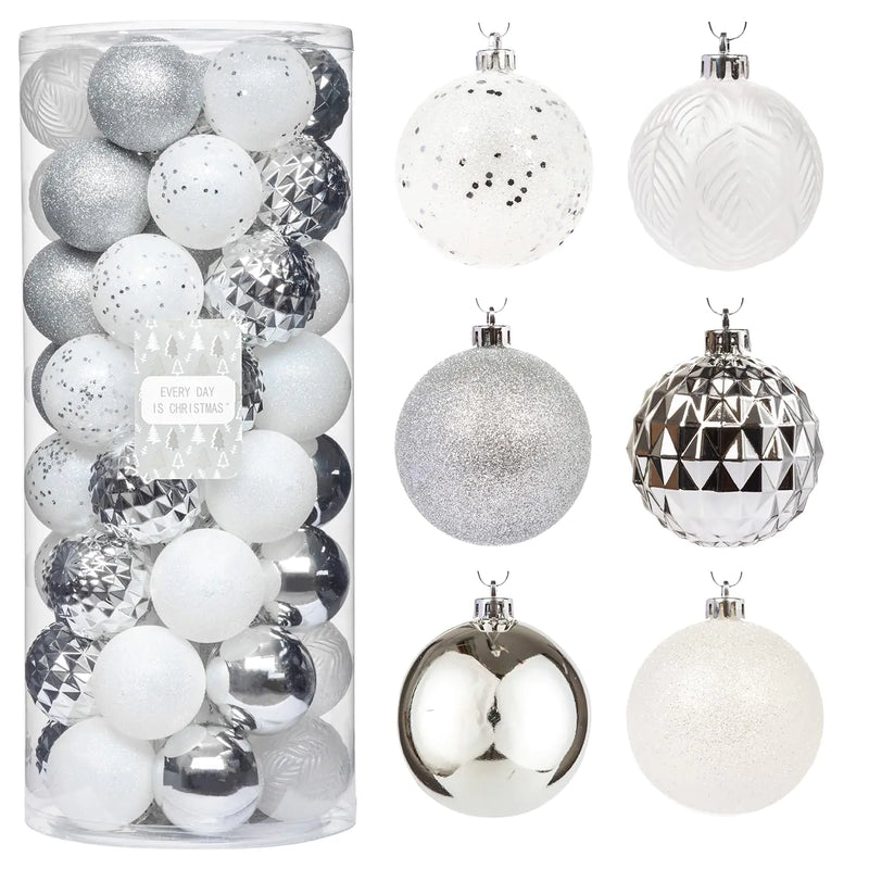 Every Day is Christmas Ornaments Shatterproof Christmas Tree Ornament Set Christmas Balls Decoration 50 Count (2.24