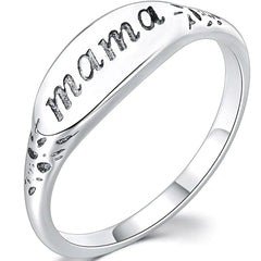 Jude Jewelers Stainless Steel Mama Mom Mothers Day Birthday Christmas Wedding Holiday Ring (Silver 7)