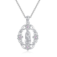 AENEAS Virgin Mary Necklace Sterling Silver Miraculous Medal Necklace Women Jewelry Virgen de Guadalupe Faith Gifts for Mothers Day Birthday…