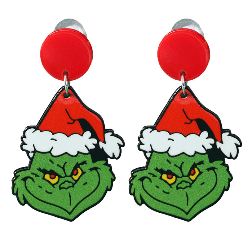 Christmas Earring Drop Dangle Earring Jewelry Xmas Gift for Women or GirlsAcrylic Christmas Earrings Accessories for Christmas Parties