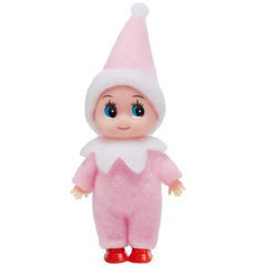 JOYIN Christmas Elf Plush Doll Pink Tiny Soft Plush Christmas Elf Doll Accessories for Christmas Holiday Decorations Christmas Dress-Up Party.