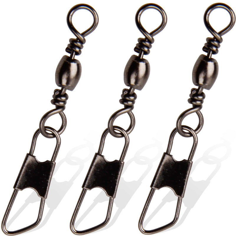 AGOOL Fishing Swivels Snaps 60/120pcs Fishing Barrel Swivels with Nice Snaps Swivels Fishing Tackle Solid Rings Fishing Connector Snap Swivels Fishing Accessories Fishing Tackle