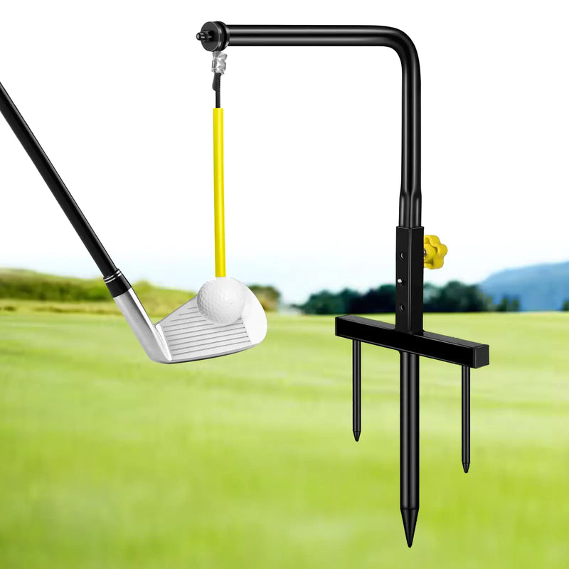 MELE LINKS Golf Swing Trainer Golf Training Aid Durable Metal Practice Golf Swing Training Aid Golf Swing Trainers Golf Practice Equipment Golf Accessories for Gift Golf Gifts for Men (Yellow)