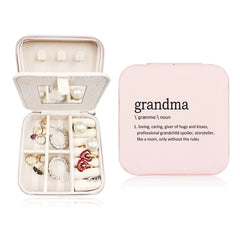 JRTW Mothers Day Gifts for Grandma Travel Jewelry Case for Women Travel Jewelry Organizer Grandma Mothers Day Gift Gramma Jewelry Box for Rings Bracelets Earrings Box Travel Gifts for Grandma
